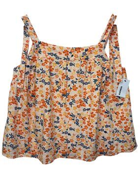 Sonoma Floral Tie-Strap Tank Top Peach Multi XL